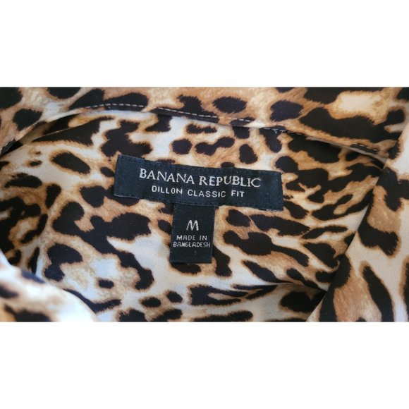 Banana Republic Dillon Classic Fit Shirt, Cheetah Print Size M - Picture 2 of 2